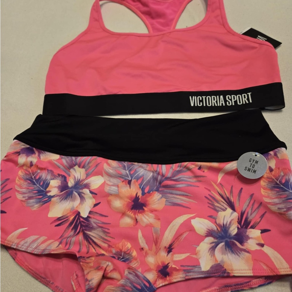Victoria's Secret Pink and Black Athletic Shorts